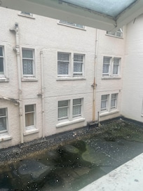 Our outlook with pigeon droppings and feathers everywhere.