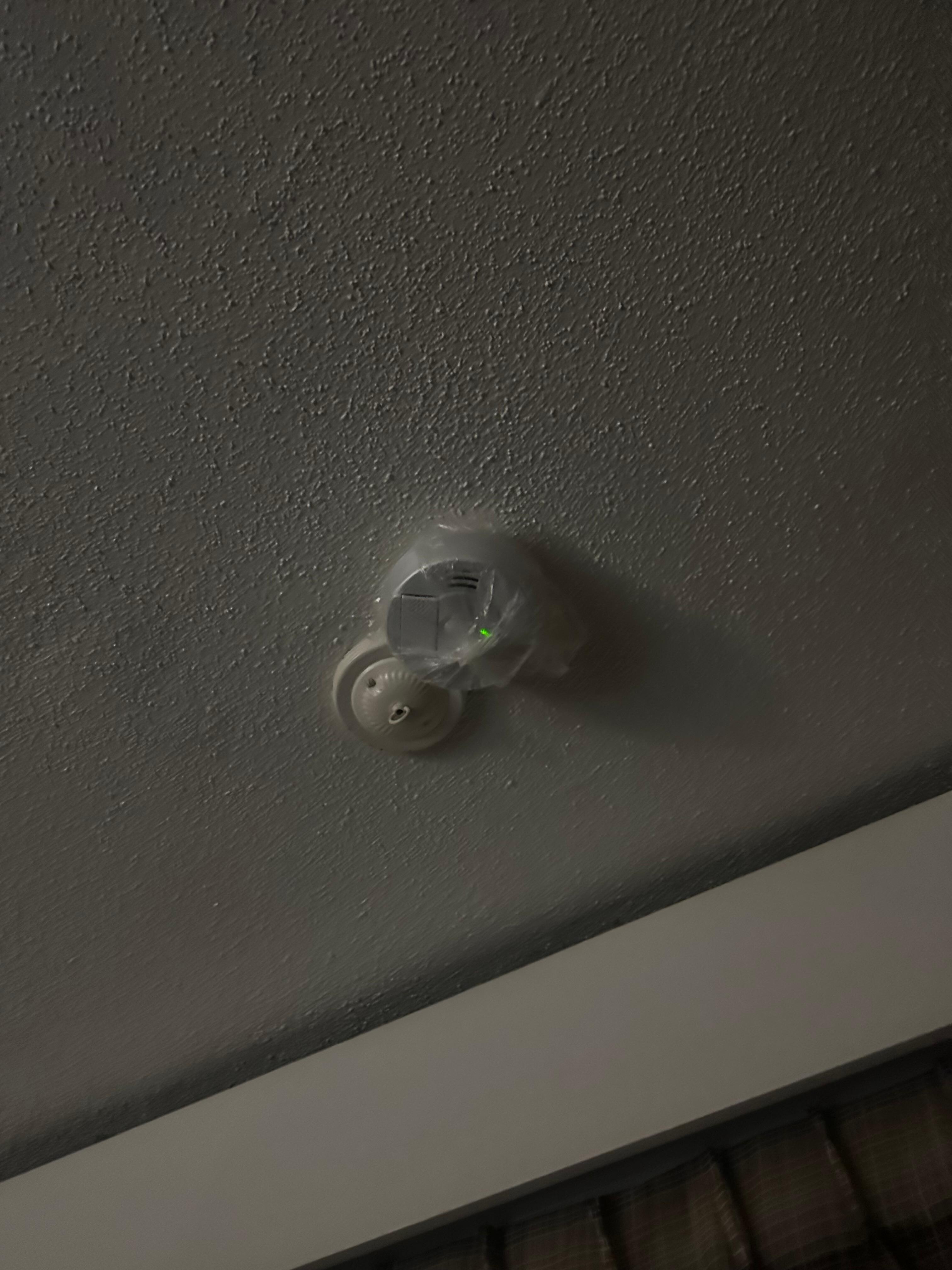 They had bags over the smoke detectors. And it was going off.