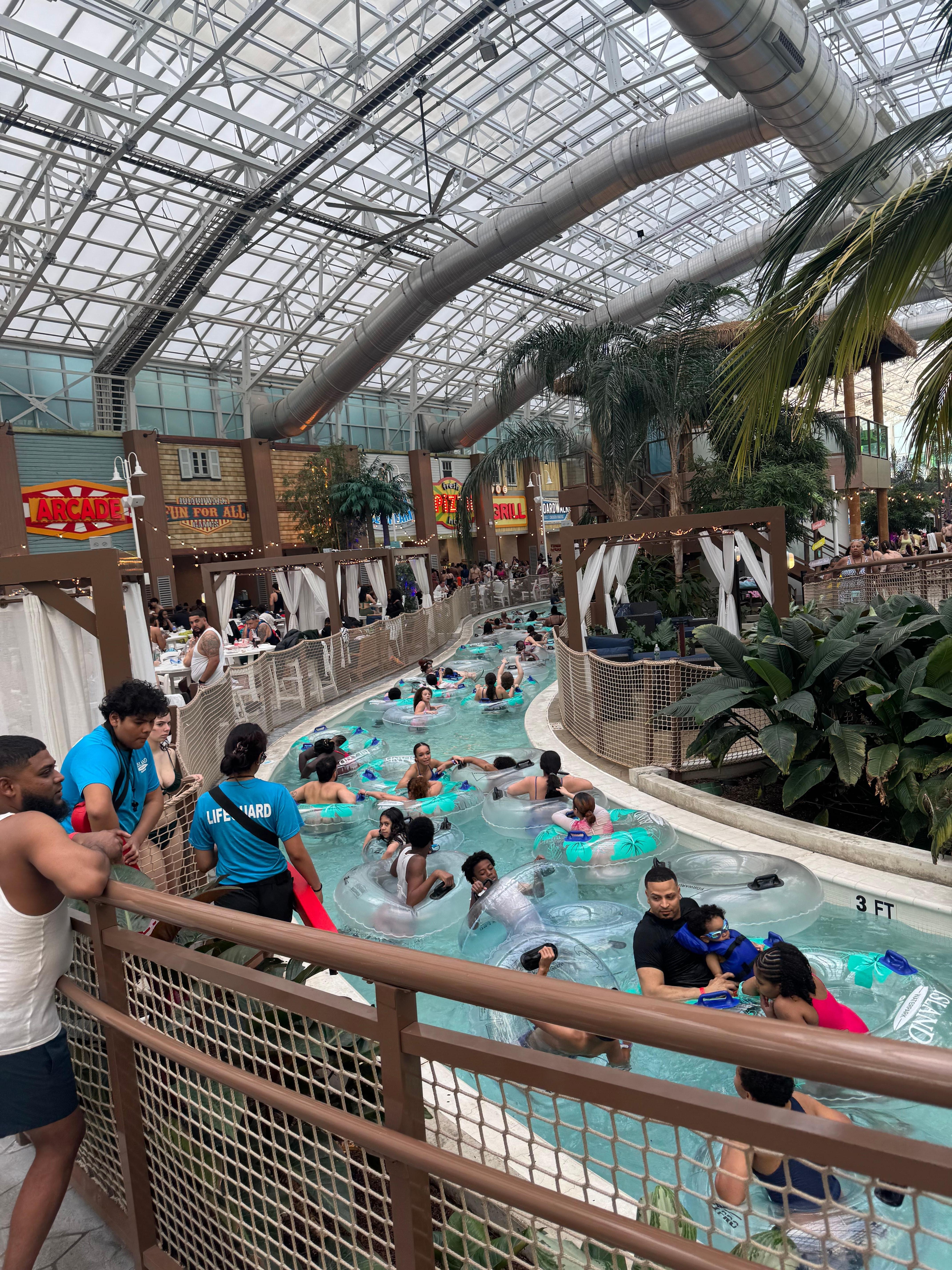 Saturday at the waterpark with the packed lazy river. 