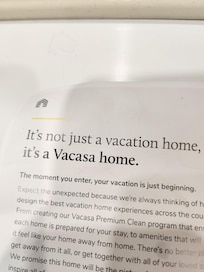 Vacasa booklet soaked by AC