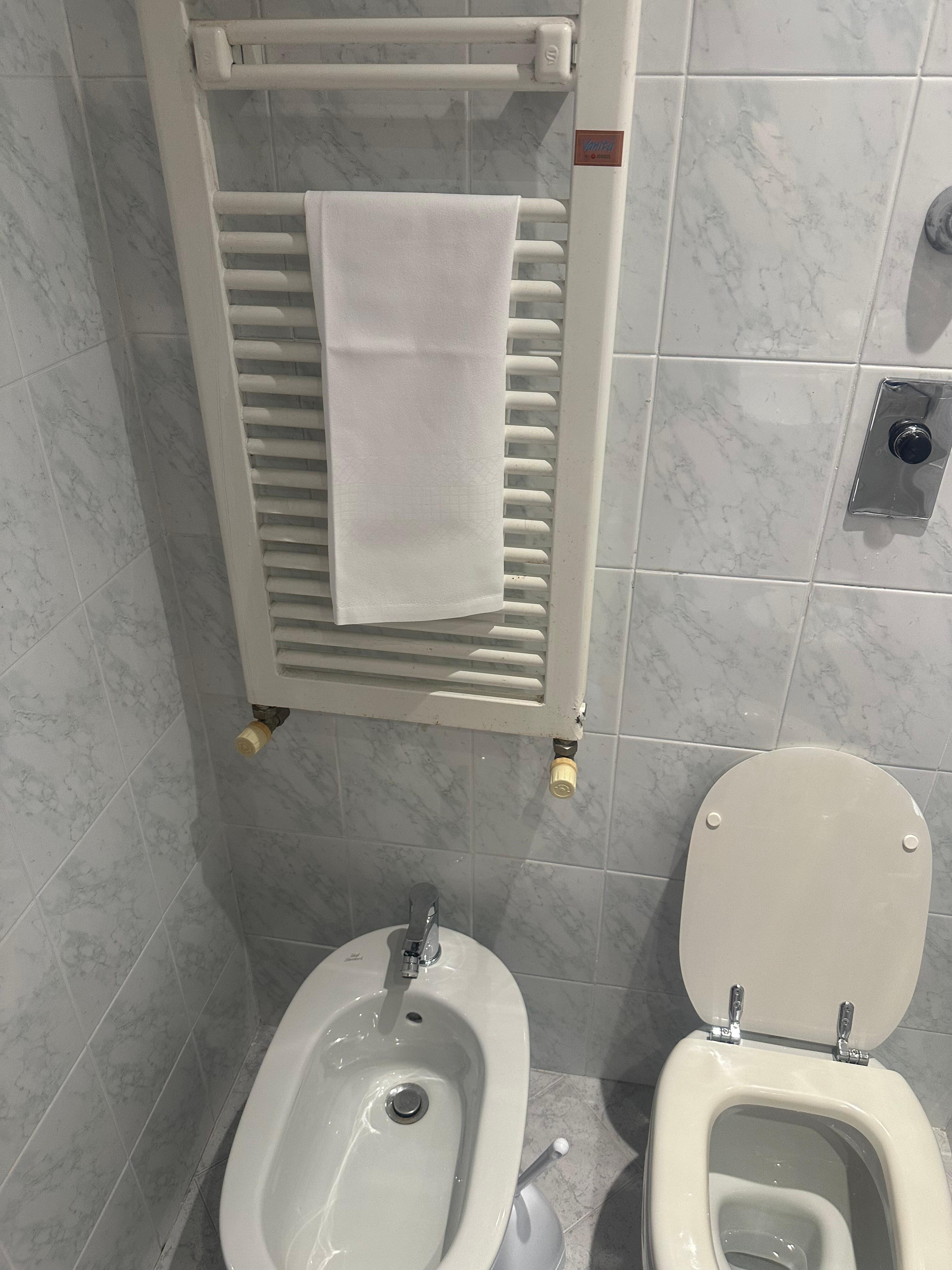 Napkin on the towel rack