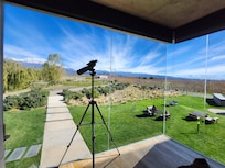 The lookout point or observatory with a gorgeous view of the vineyard and stars