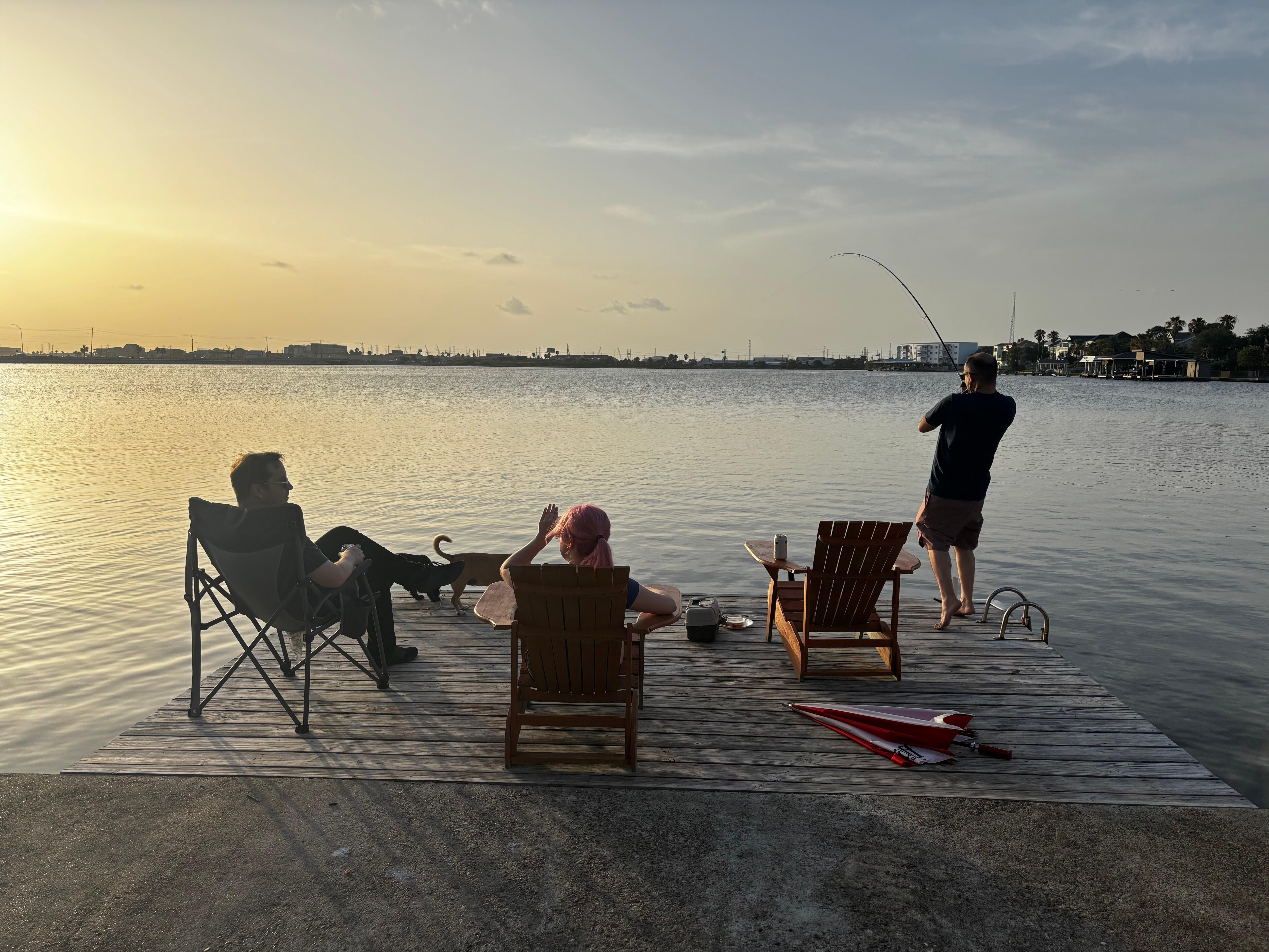 Fishing and relaxing on the dock