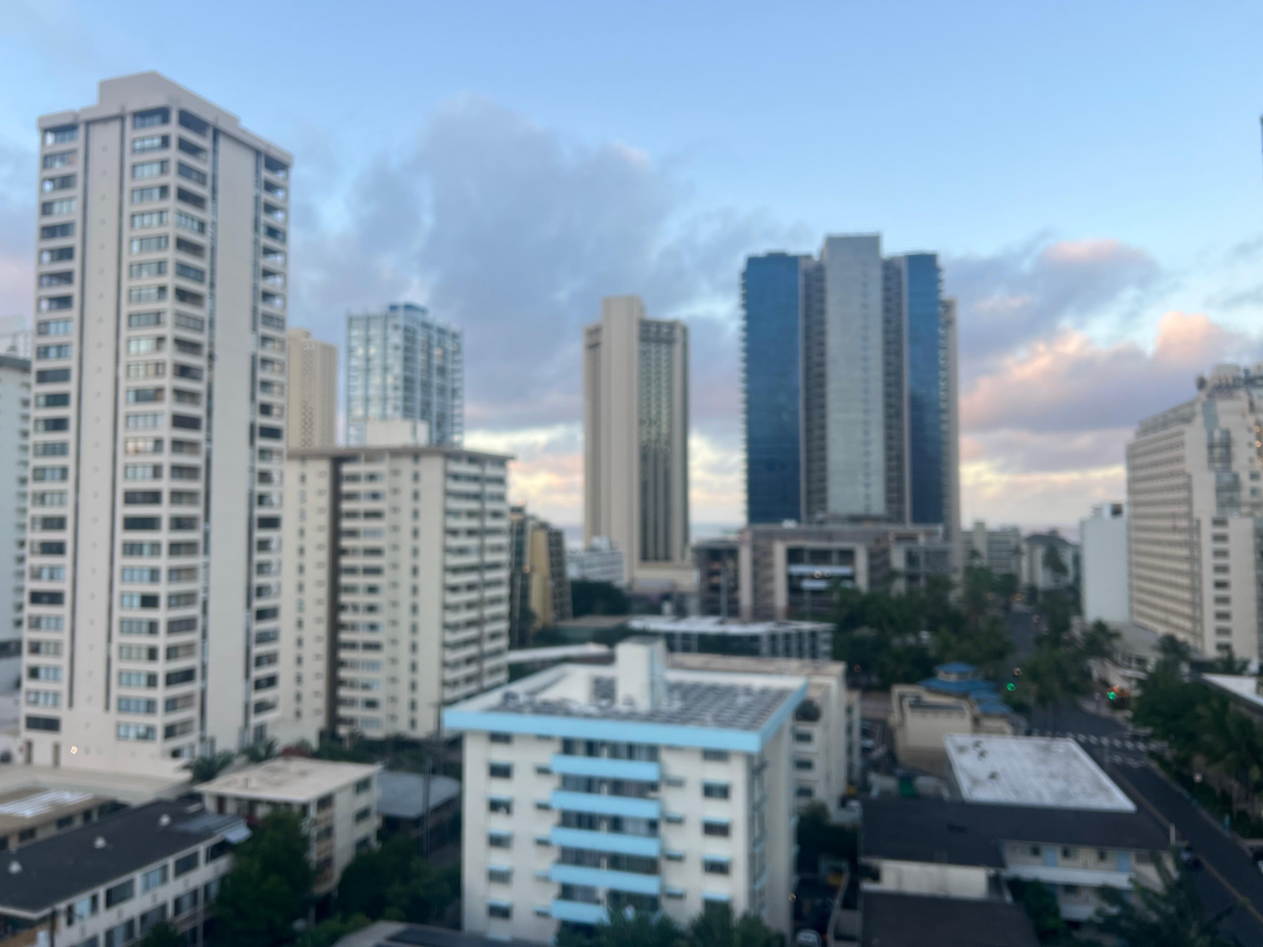 View from 13th floor king corner room. 