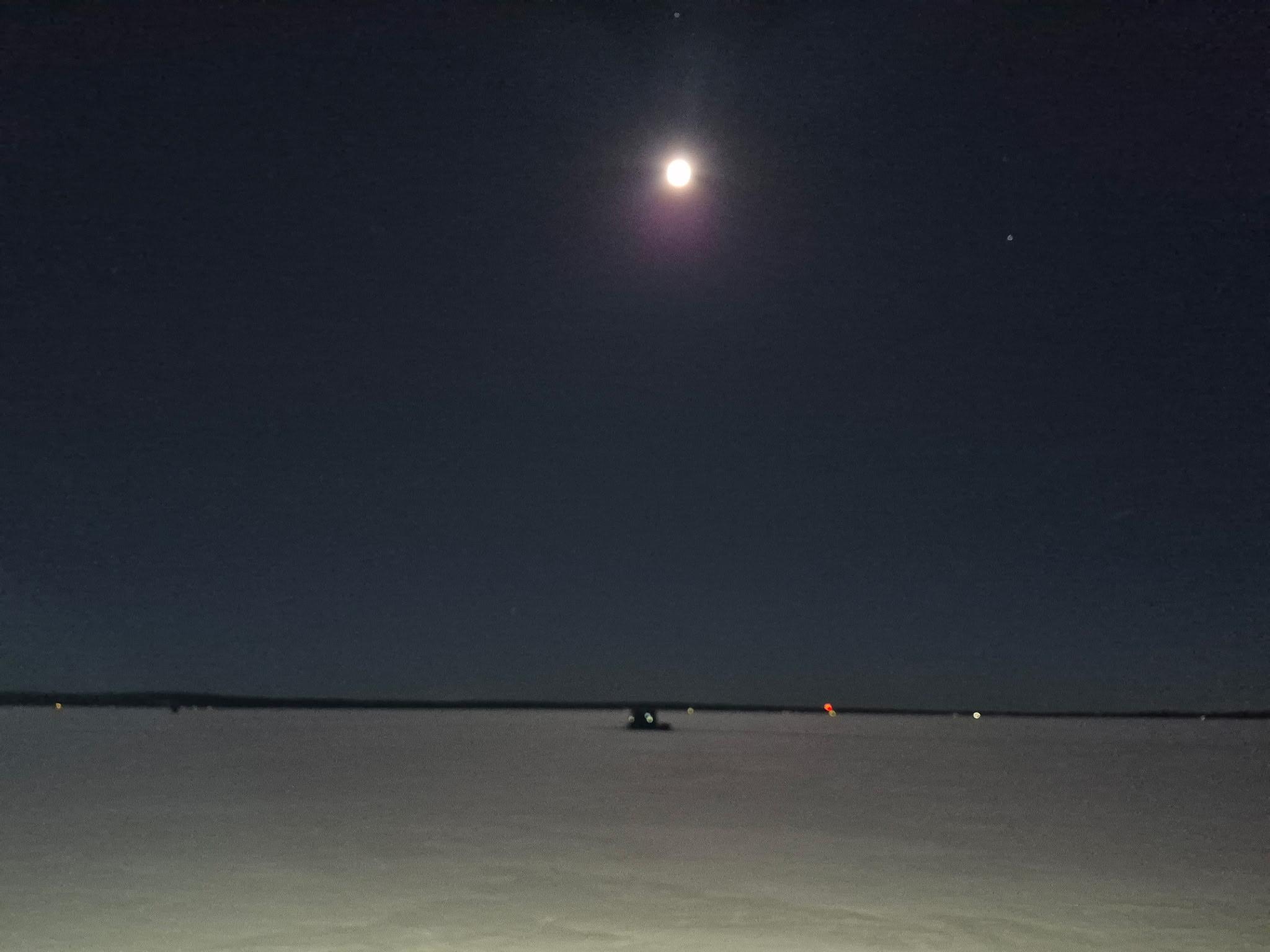 Full Moon over Higgins Lake 
Smelt bite was great!! 