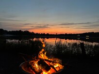 Sunset at our evening campfire!