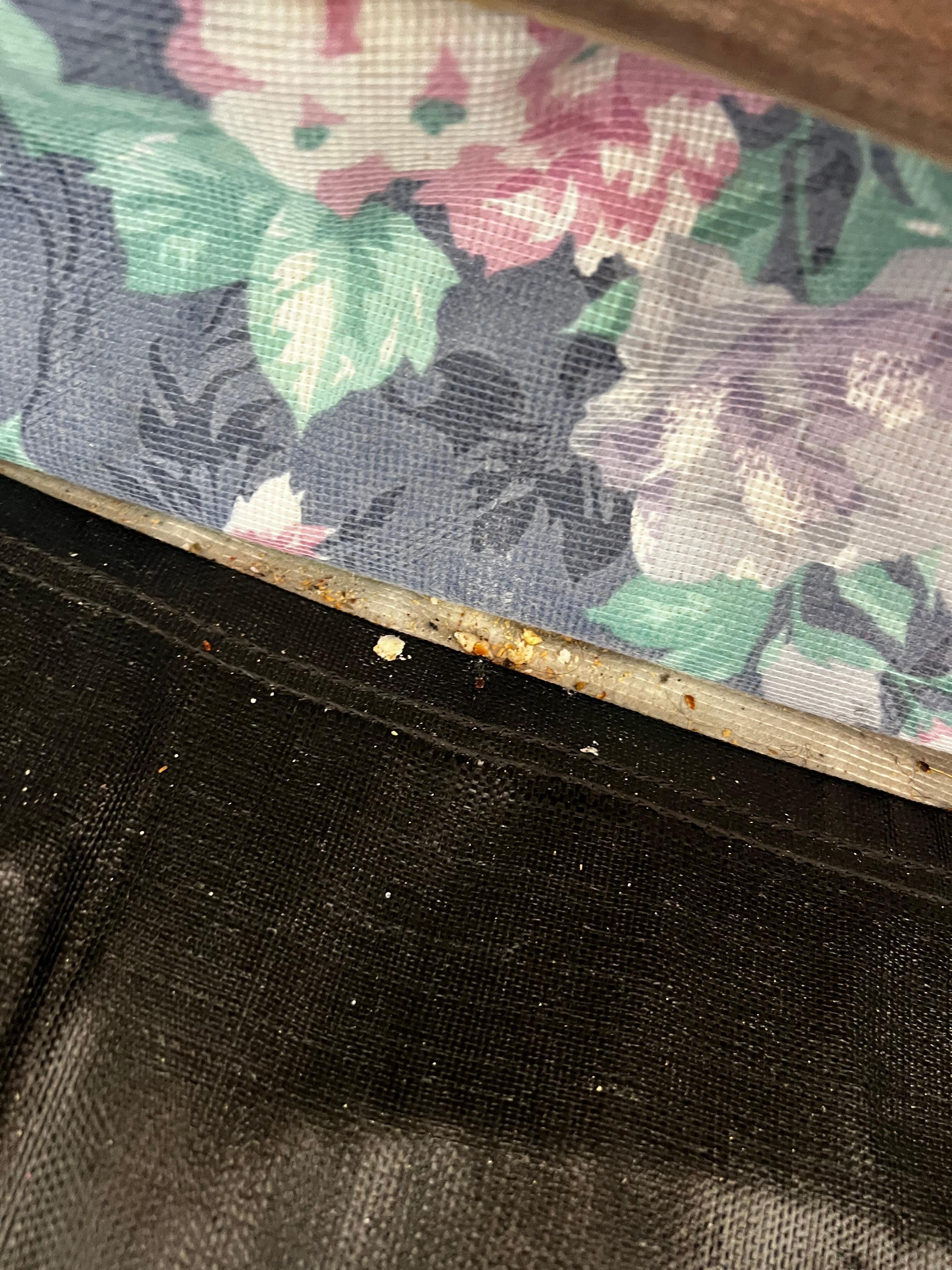 Pull out bed with dirt and crumbs. 