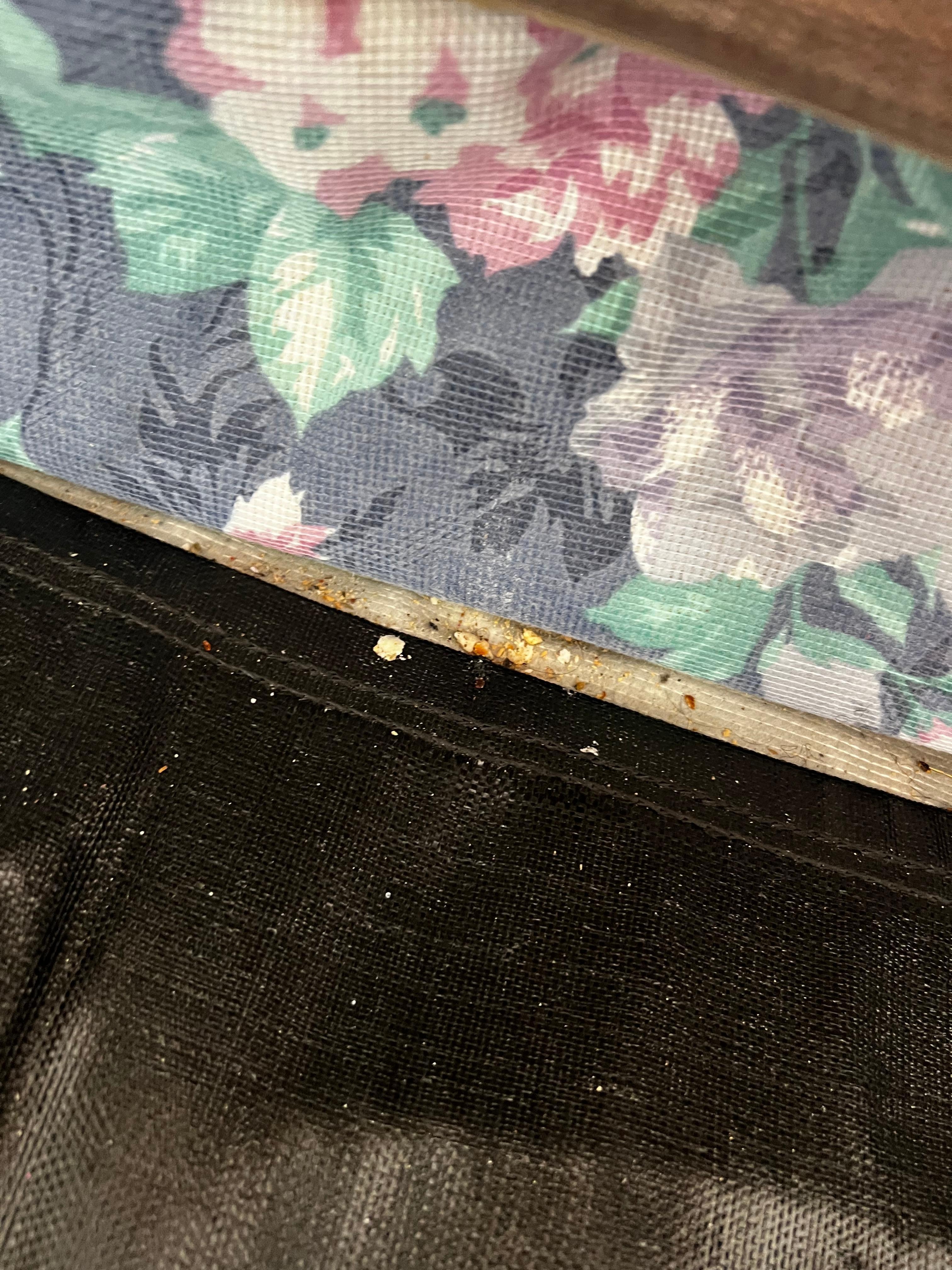 Pull out bed with dirt and crumbs.