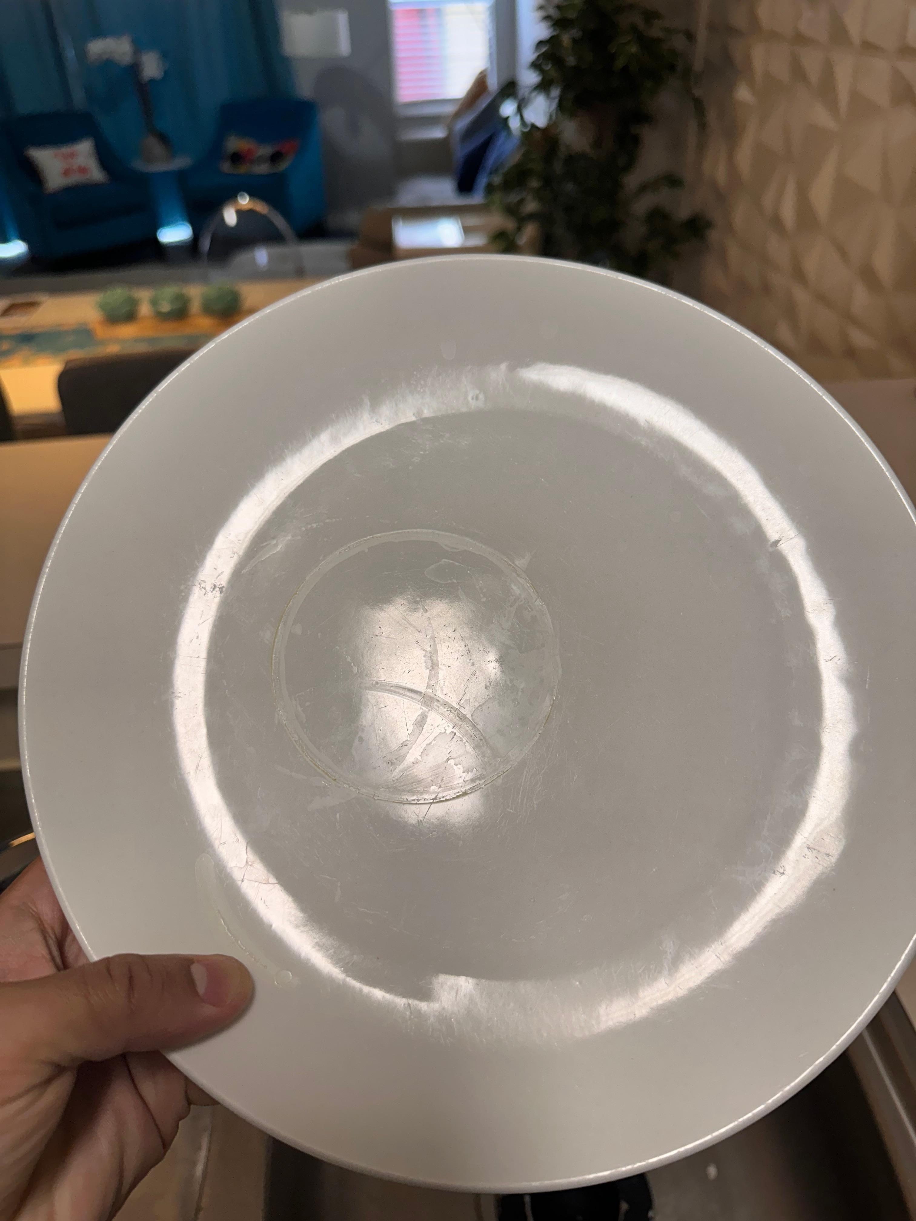 Stains on dishes and there was crumbs 