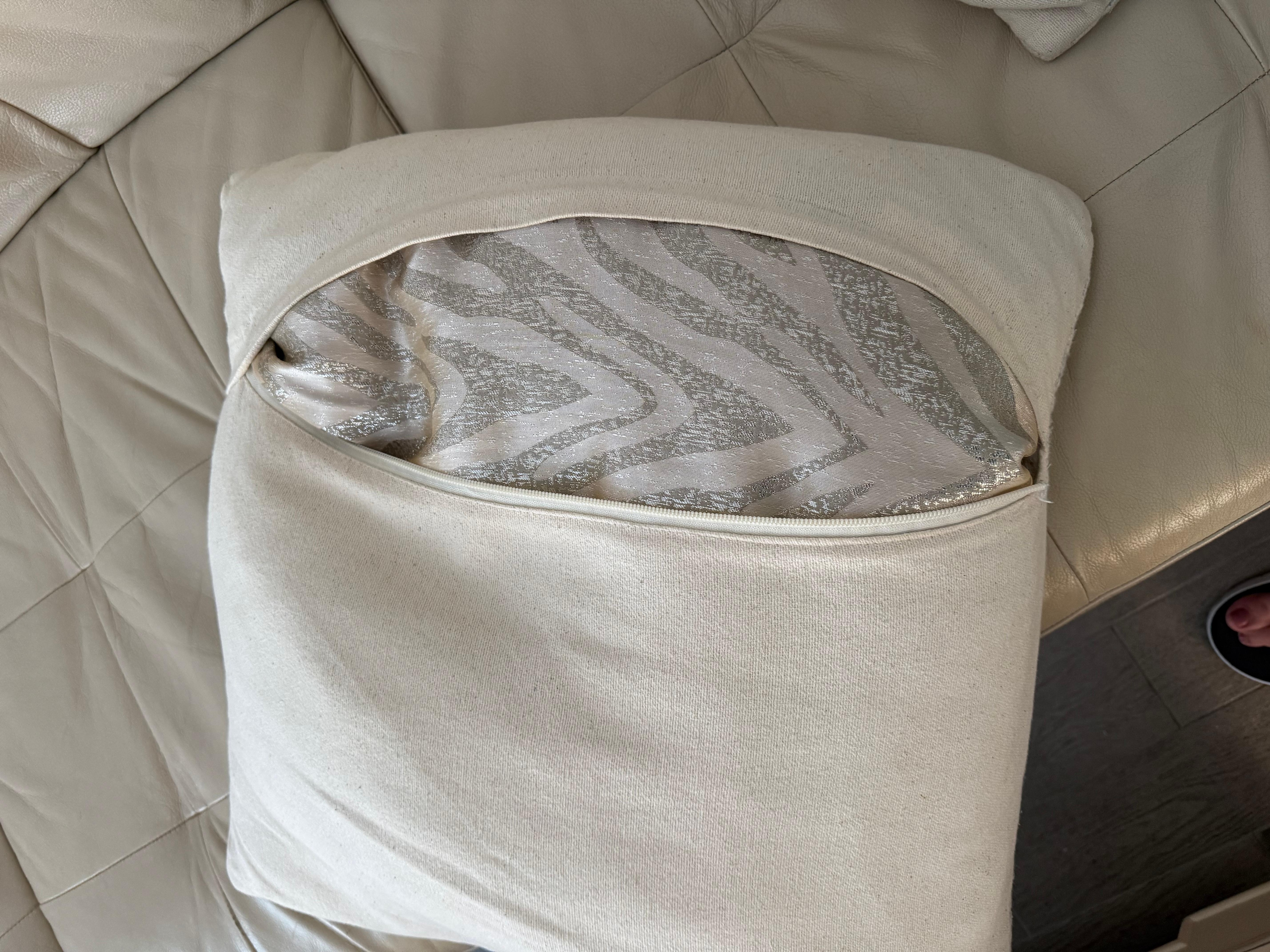 Pillow in family room had broken zipper