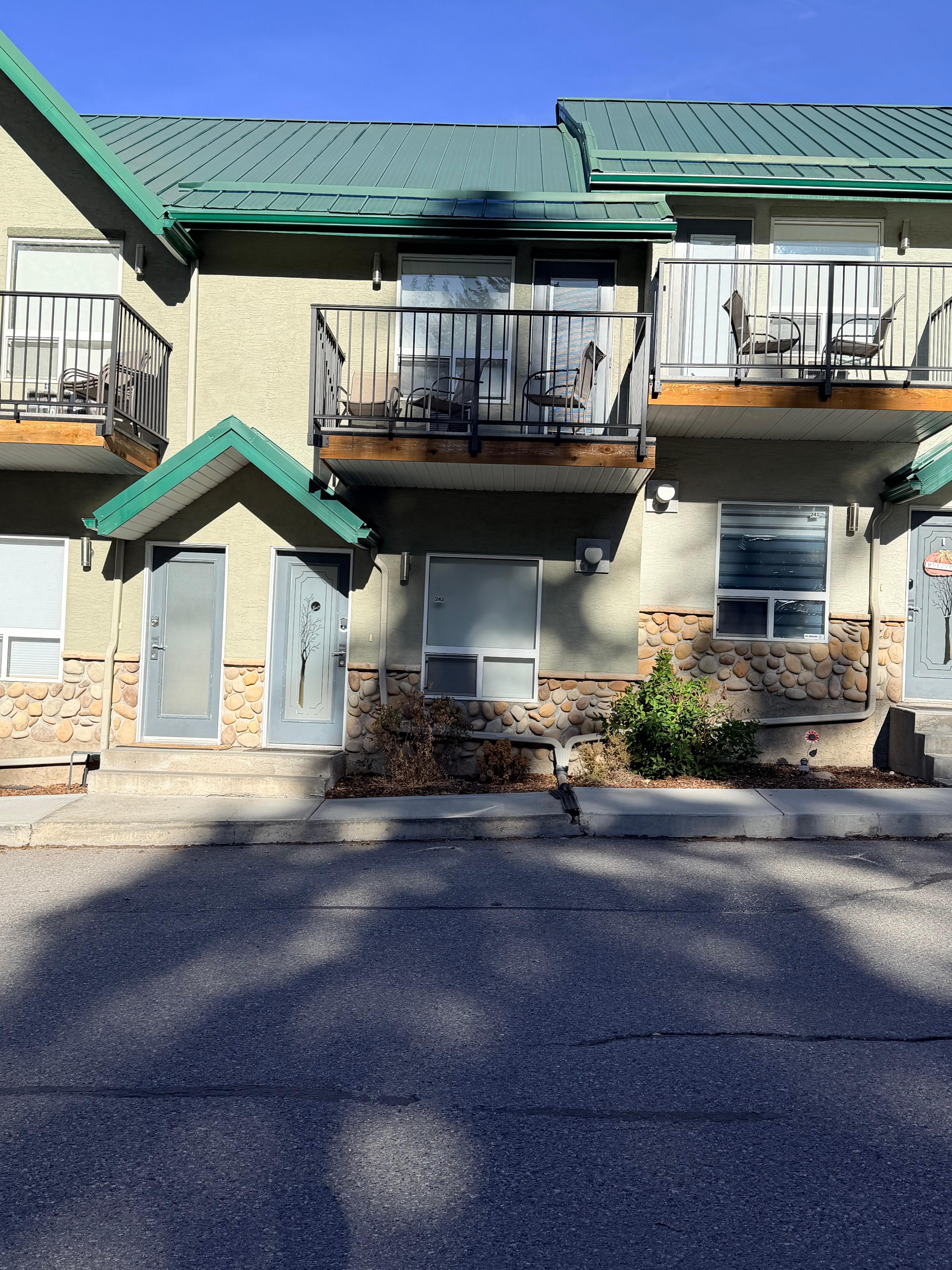 Unit from parking lot.