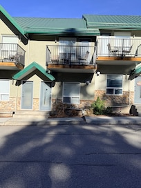 Unit from parking lot.