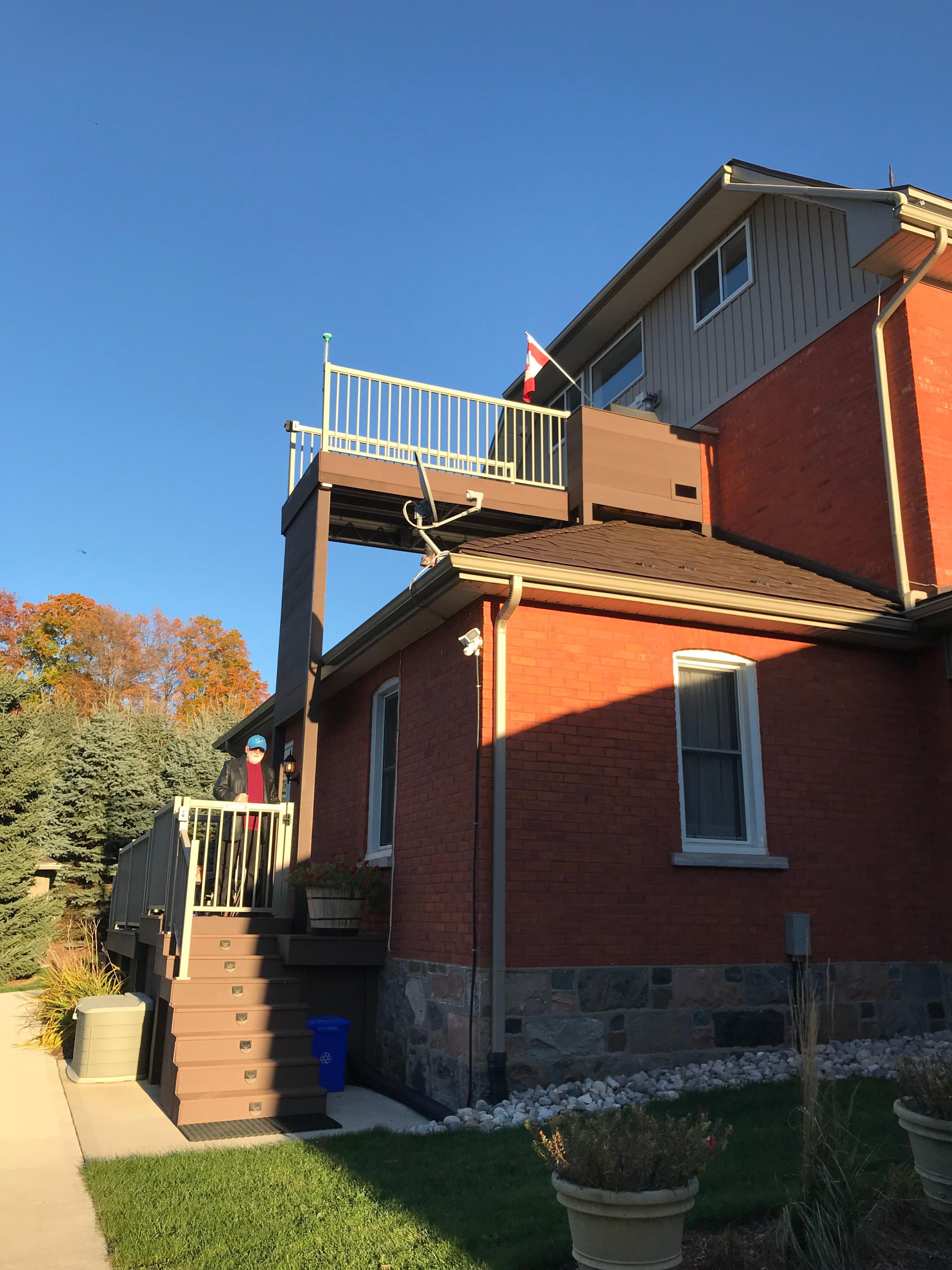 On the lift to ride up to the apartment 