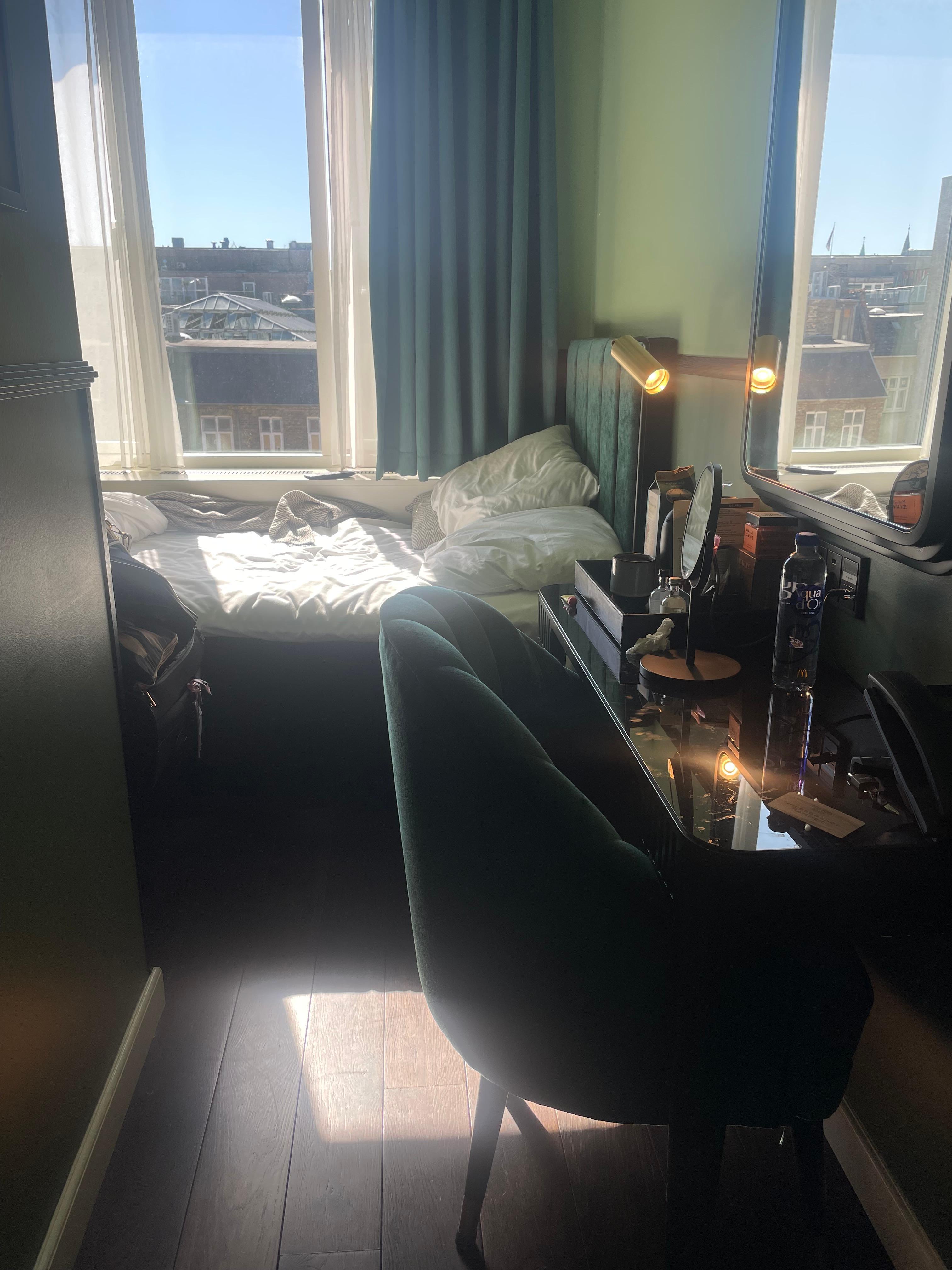Poorly designed room you will bang into wall and chair when going past