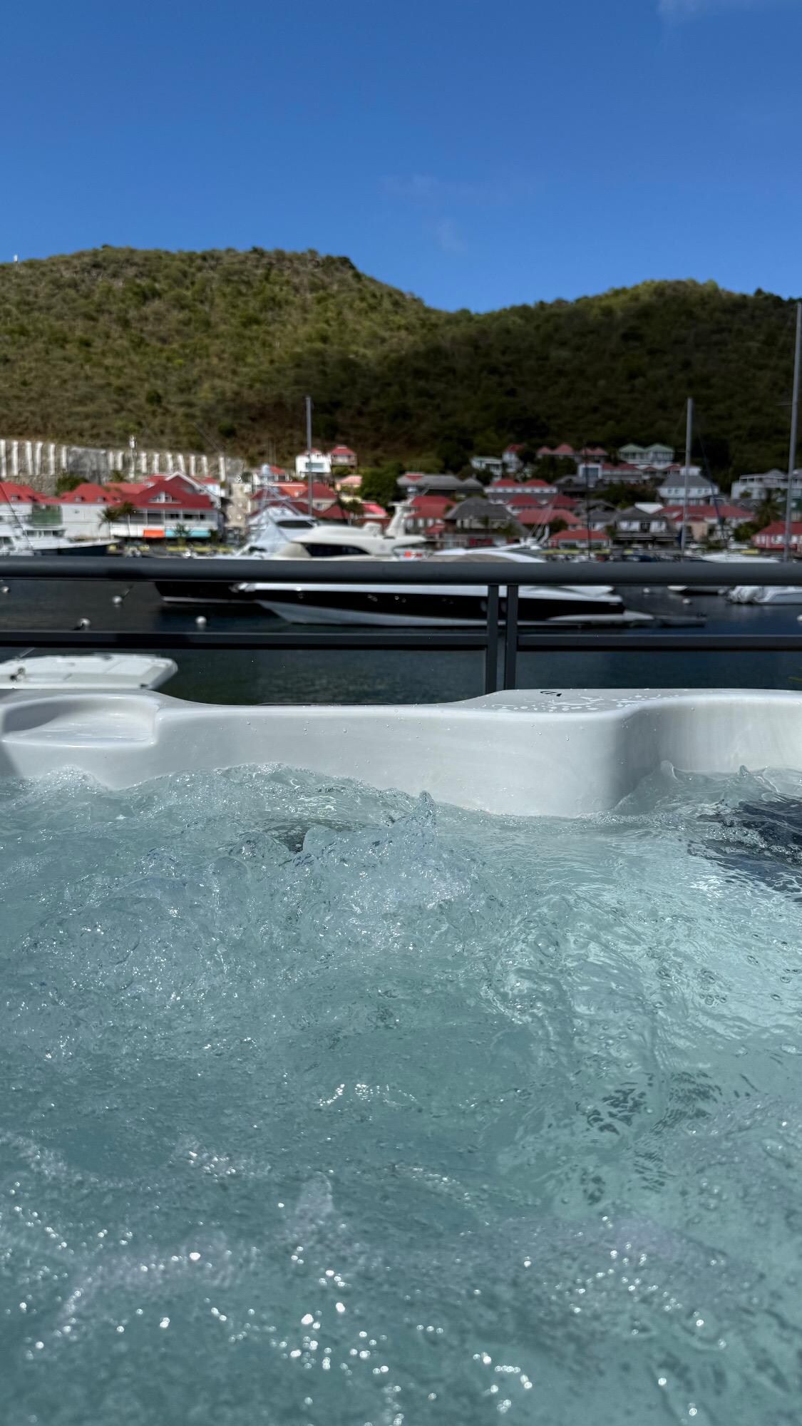 View sitting in the hot ttub