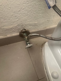 Behind toilet