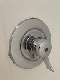 Peeling paint; grime around the faucet