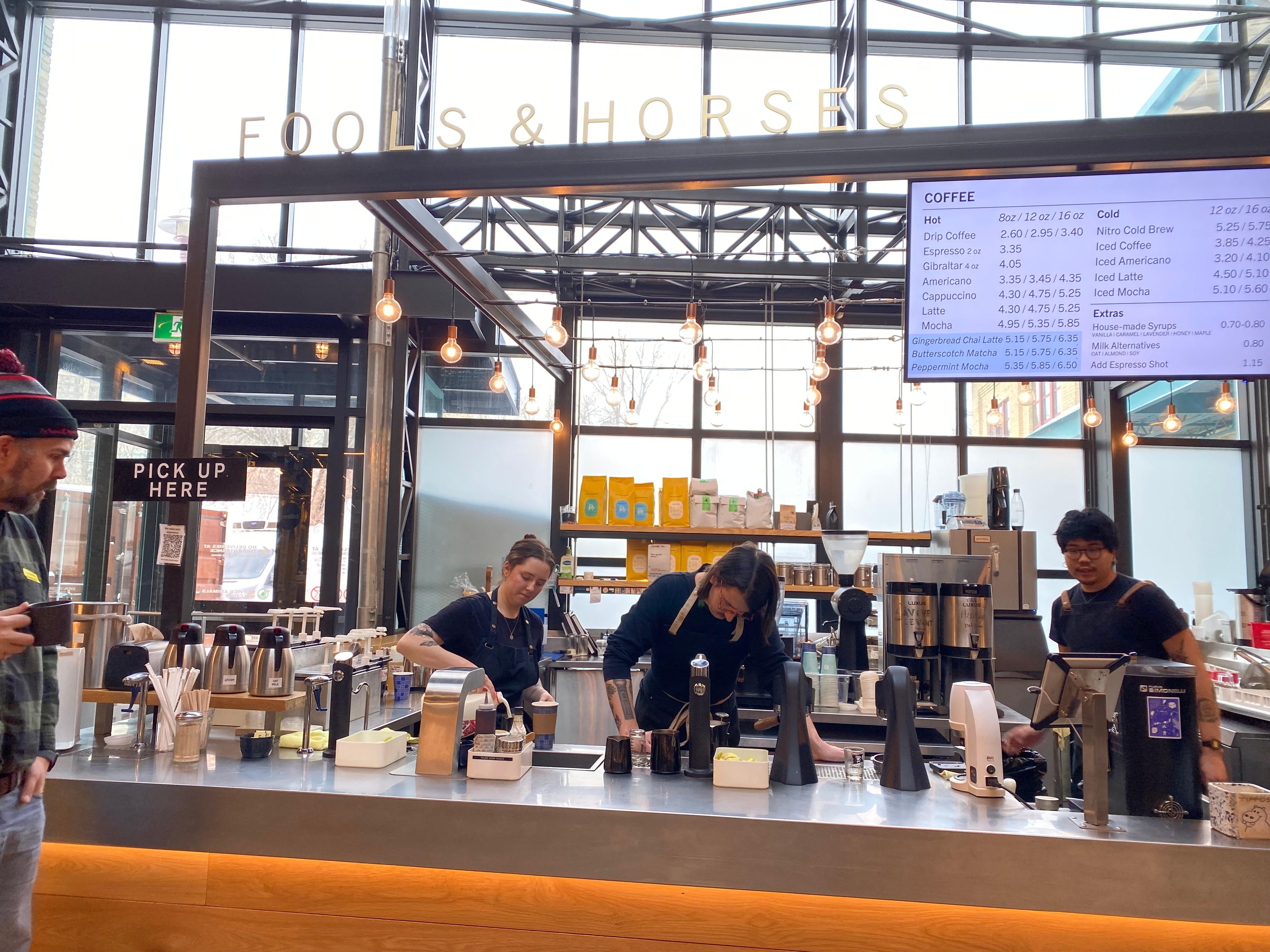 Coffee Vendor Fools and Horses at the Forks Market -- great coffee!