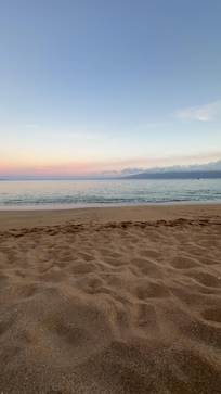 Sunset view from the beach at the resort