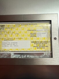 Expired elevator permit