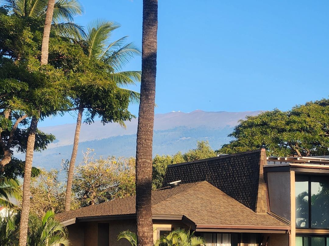 Morning coffee with a view of Haleakala