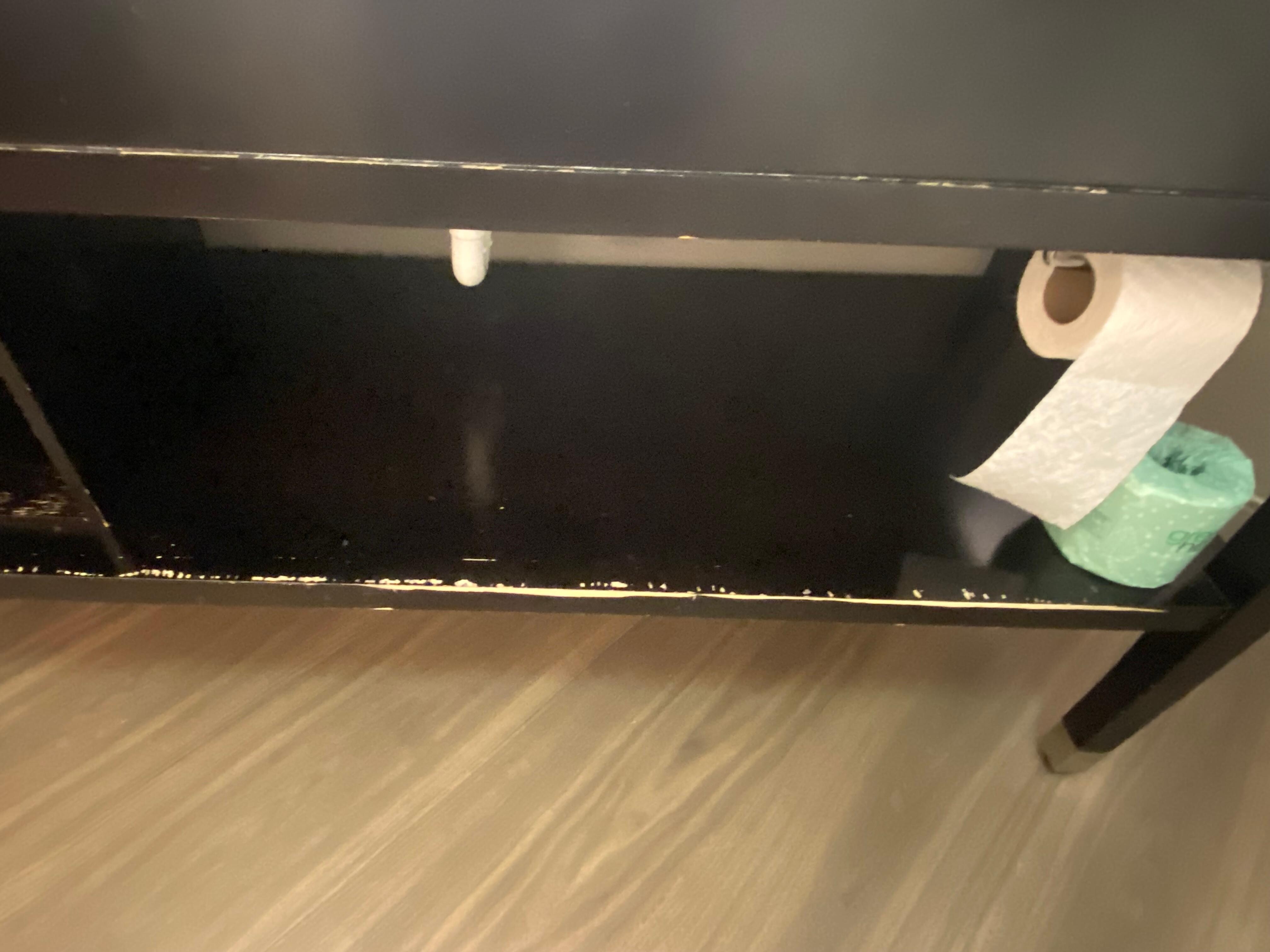 Bathroom cabinet missing paint 