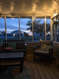 Evening view from screen porch.