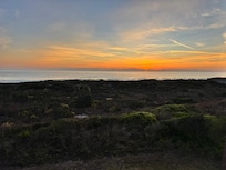 View of the sunrise from the balcony.