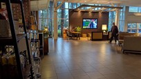 Hilton hotel entrance area.