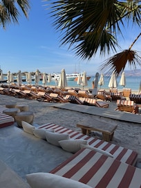 Beach view from the restaurant