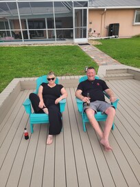 On the dock in the back yard