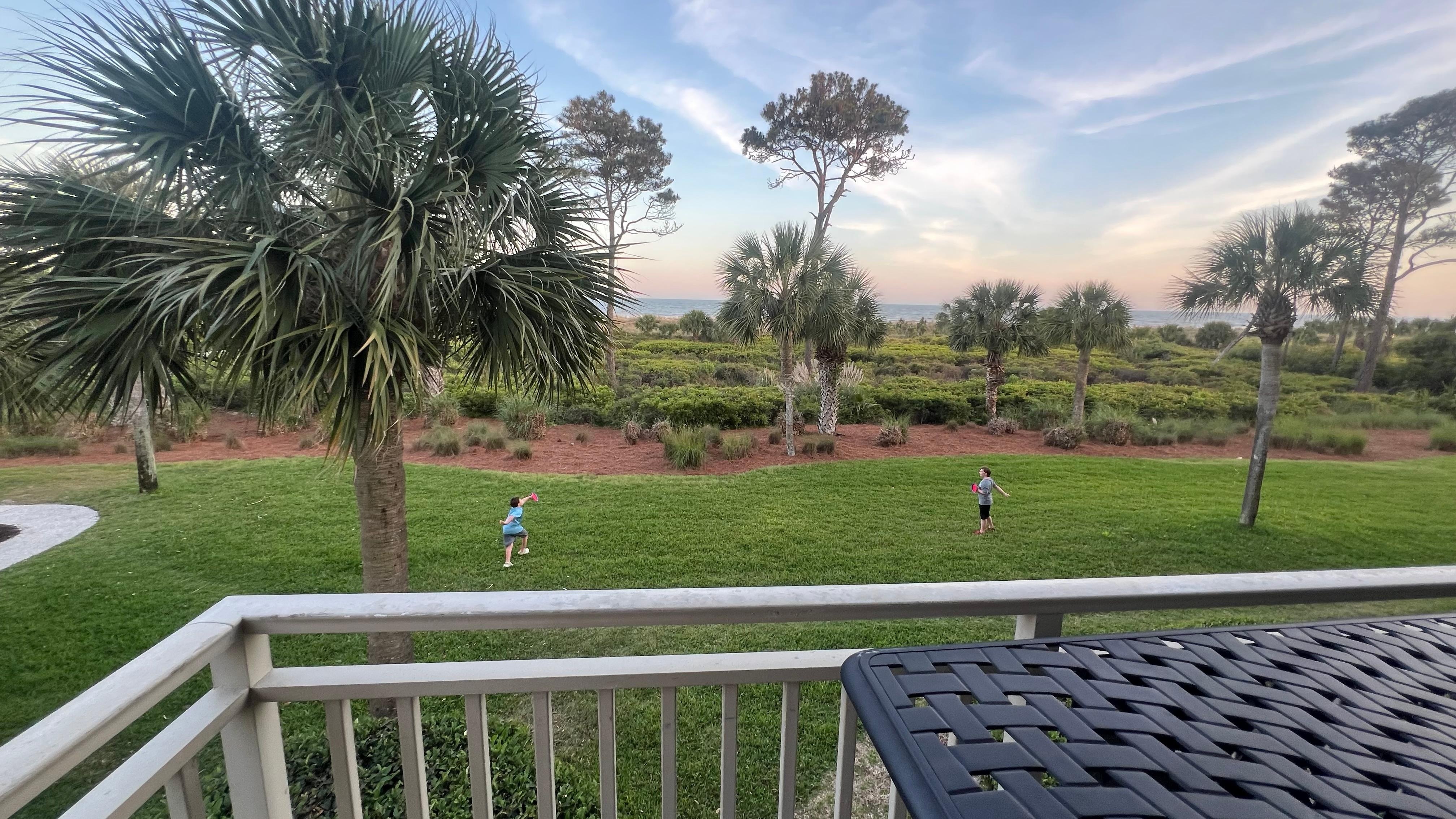 Great view and some open areas for kids to play. 
