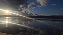 View from the top deck as the sun sets