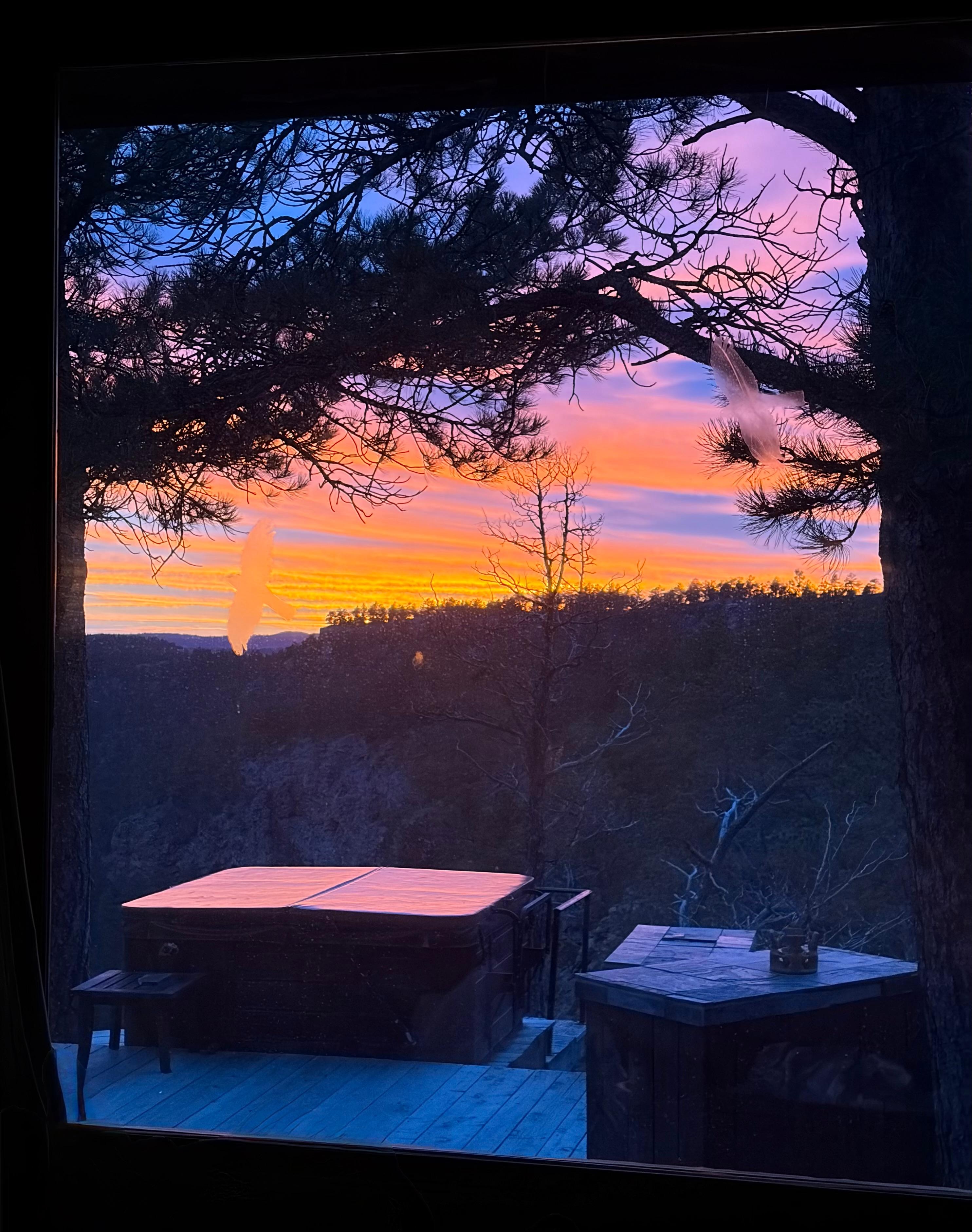 View from master bedroom window during sunset