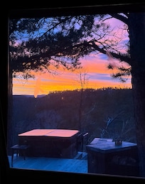 View from master bedroom window during sunset