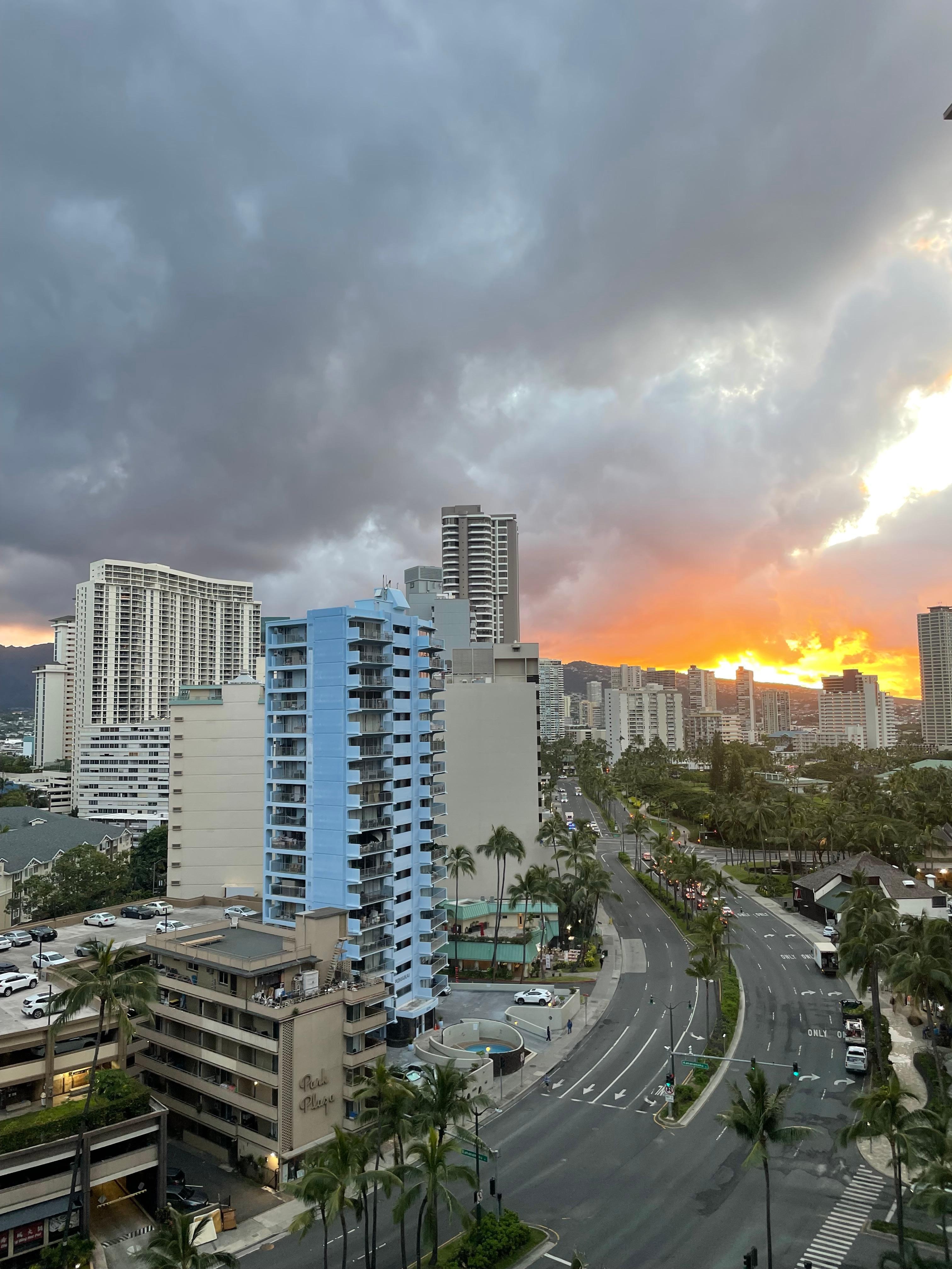 View from the room, city view. 
