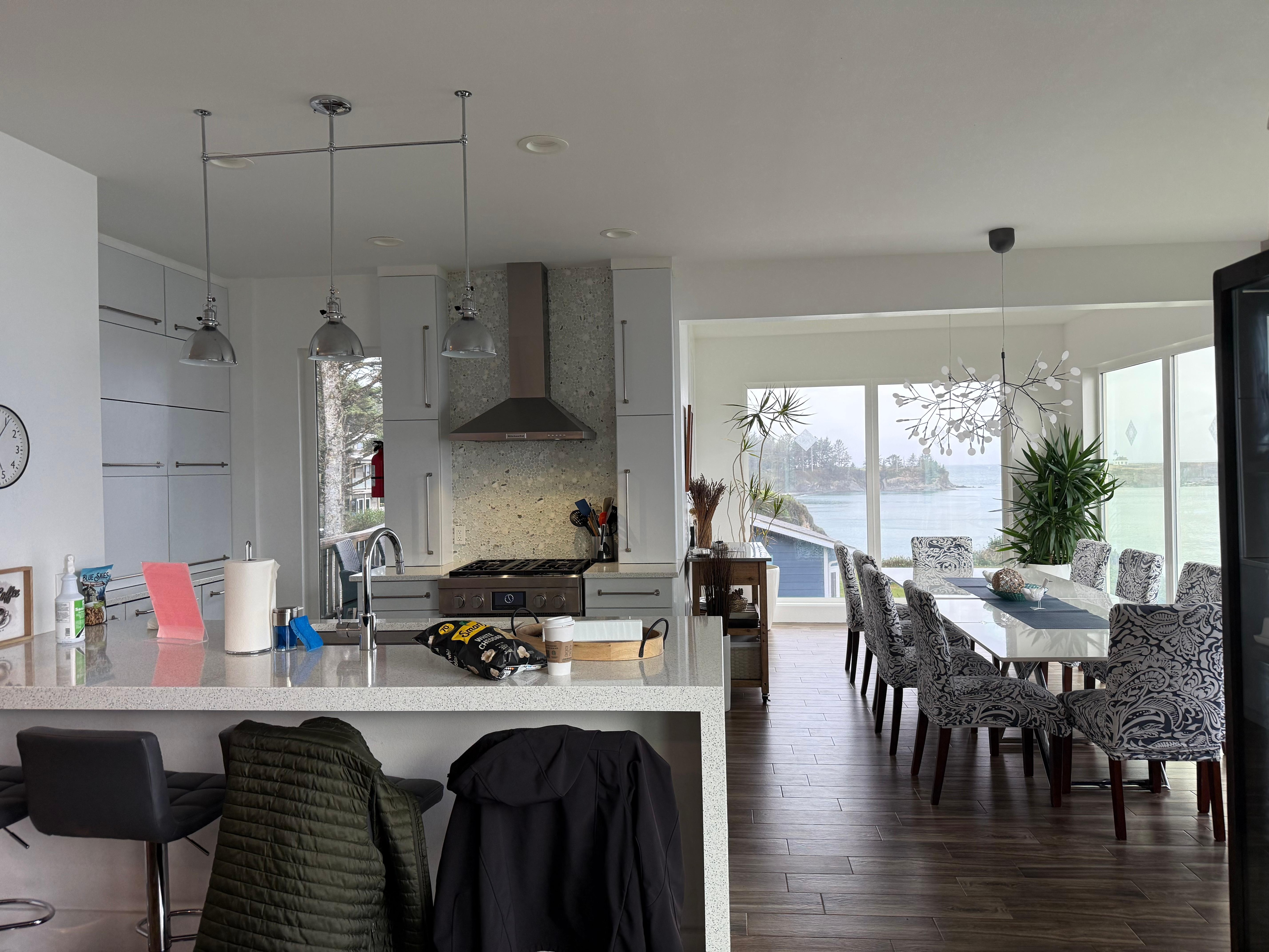 Kitchen/dining from the living room.