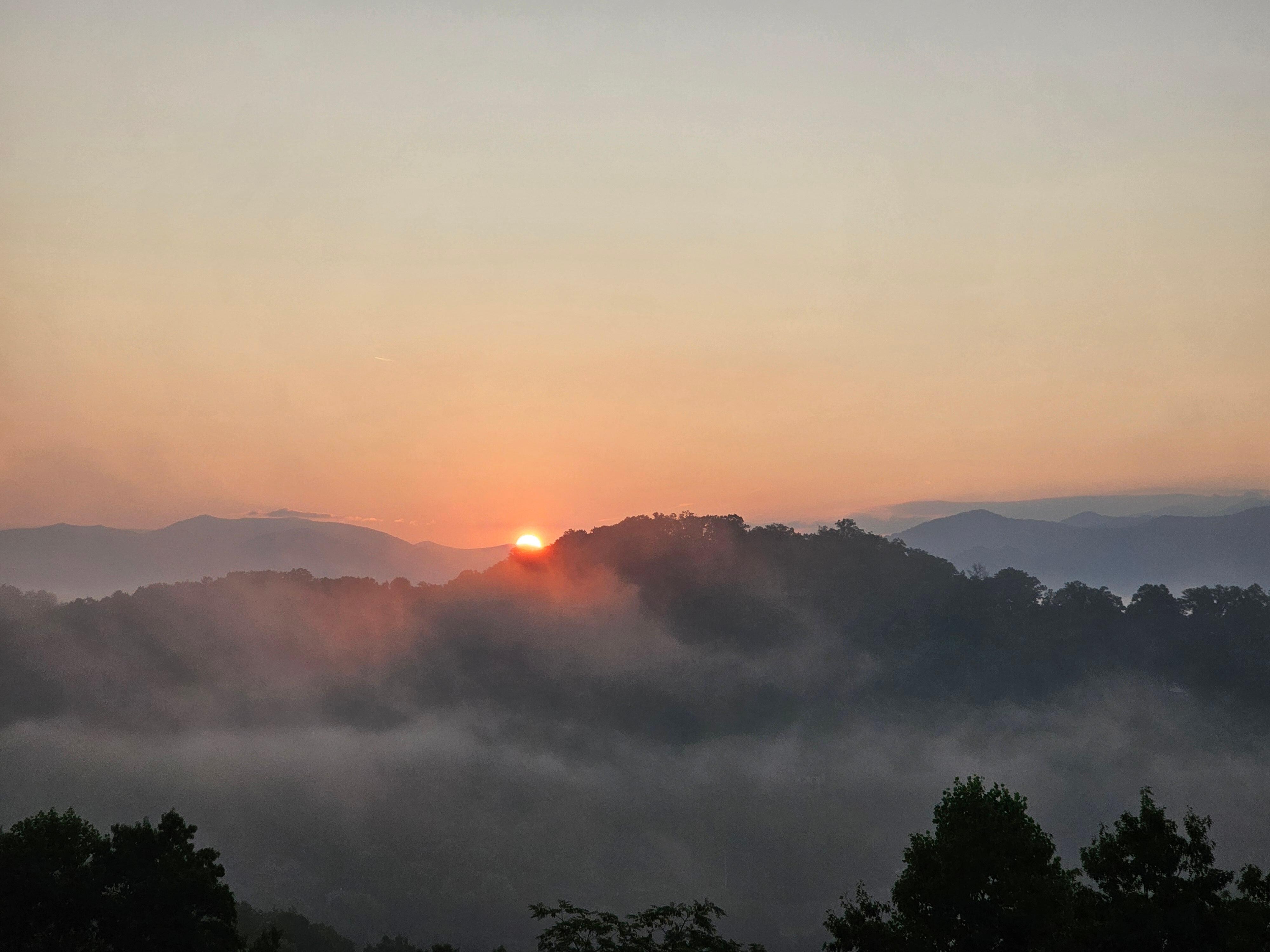 Sunrise, from the spacious  back deck.