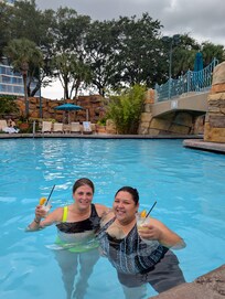 Ordering poolside drinks!