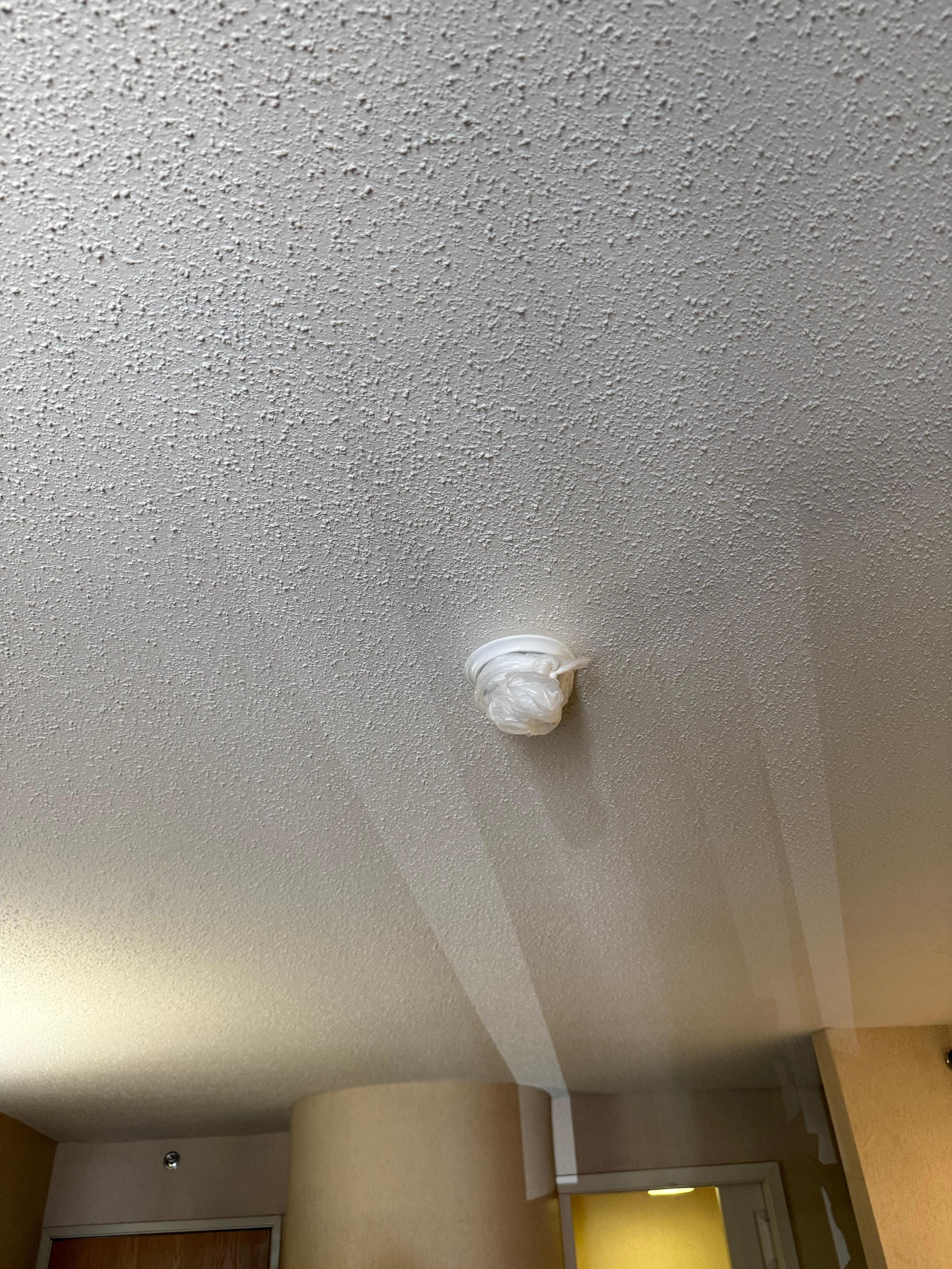 Smoke detector was covered up with a plastic bag. Non smoking room. Smelled like cigarettes. I was feeling unsafe. 