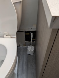 One of the holes in the wall.