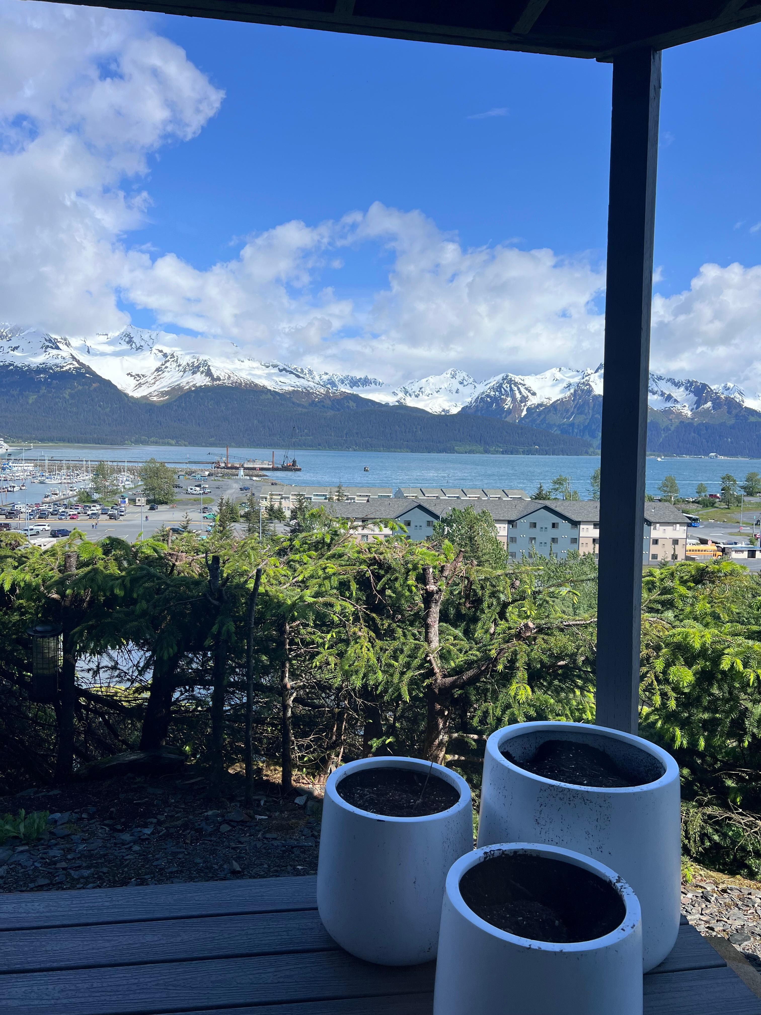 The view from the deck overlooking Seward. 