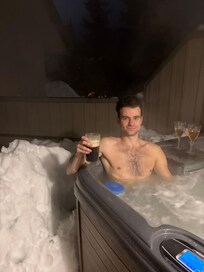Private hot tub and snow!