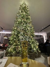 In the lobby’s bar area. 🎄