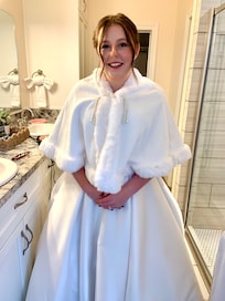 Getting ready in this beautiful roomy bathroom!