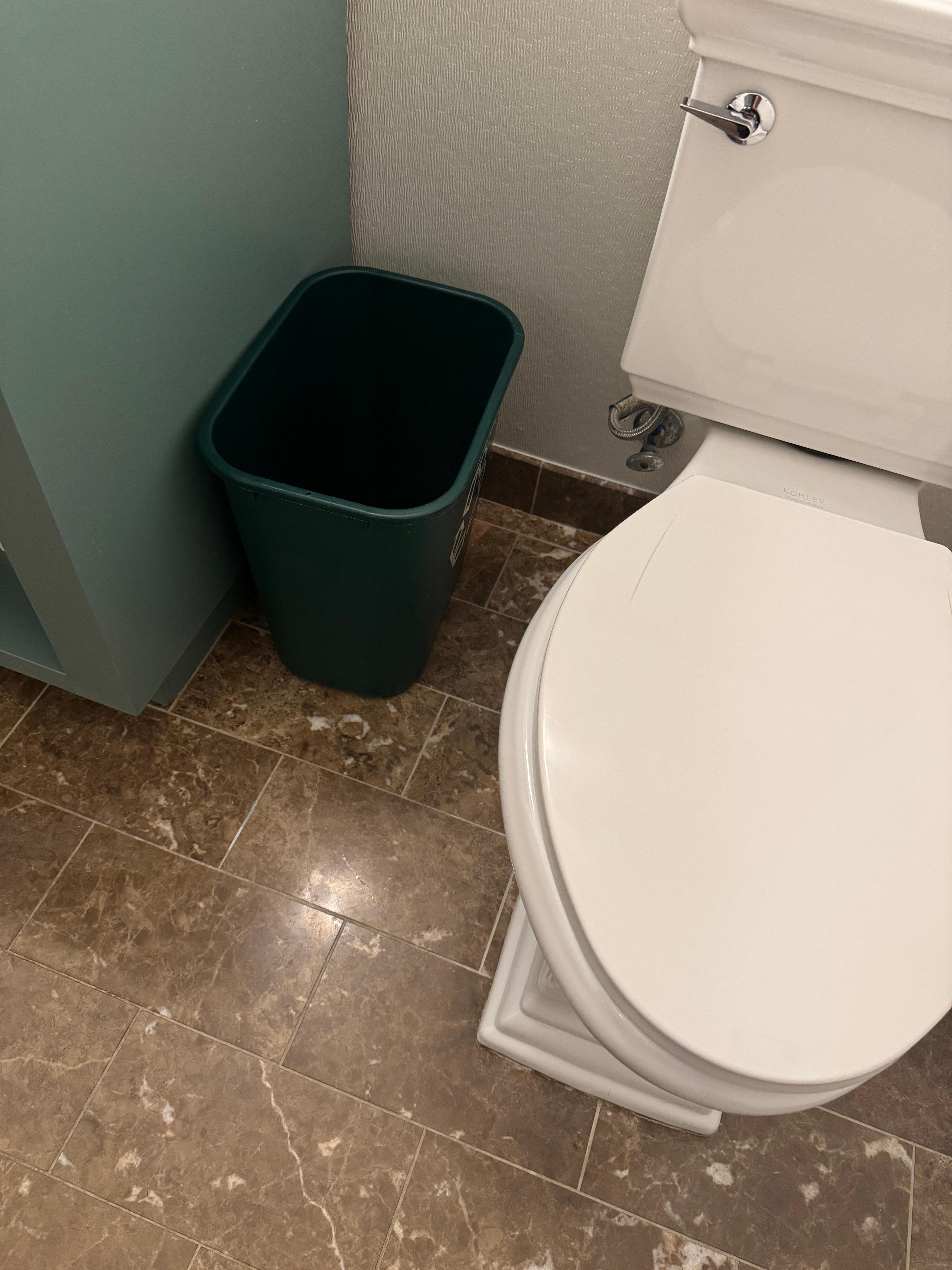 ugly garbage can that didn't go with great decor