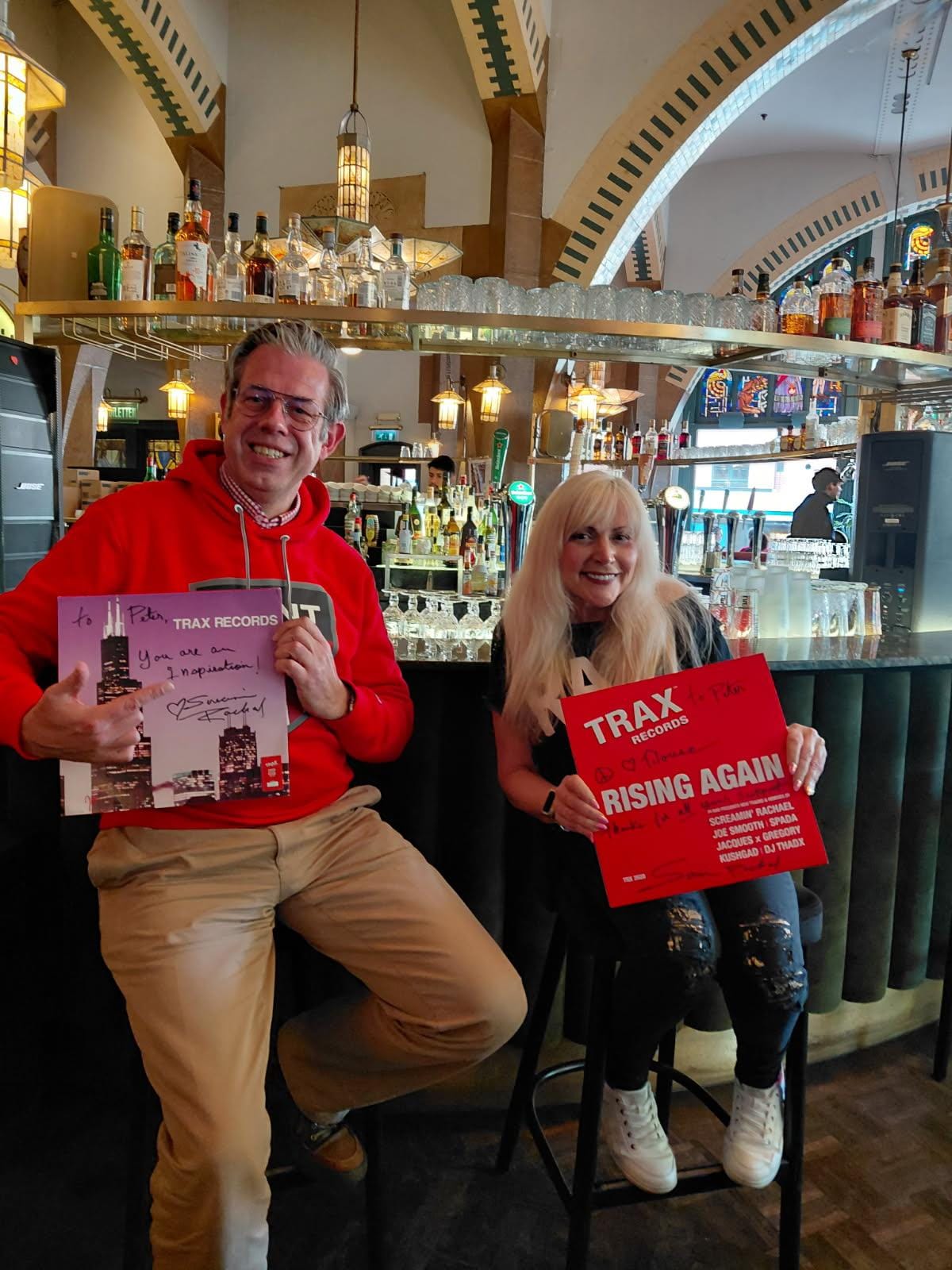 Here I am with Amsterdam radio television host, known as Mr. Vane at the Clayton Hotels Bar.