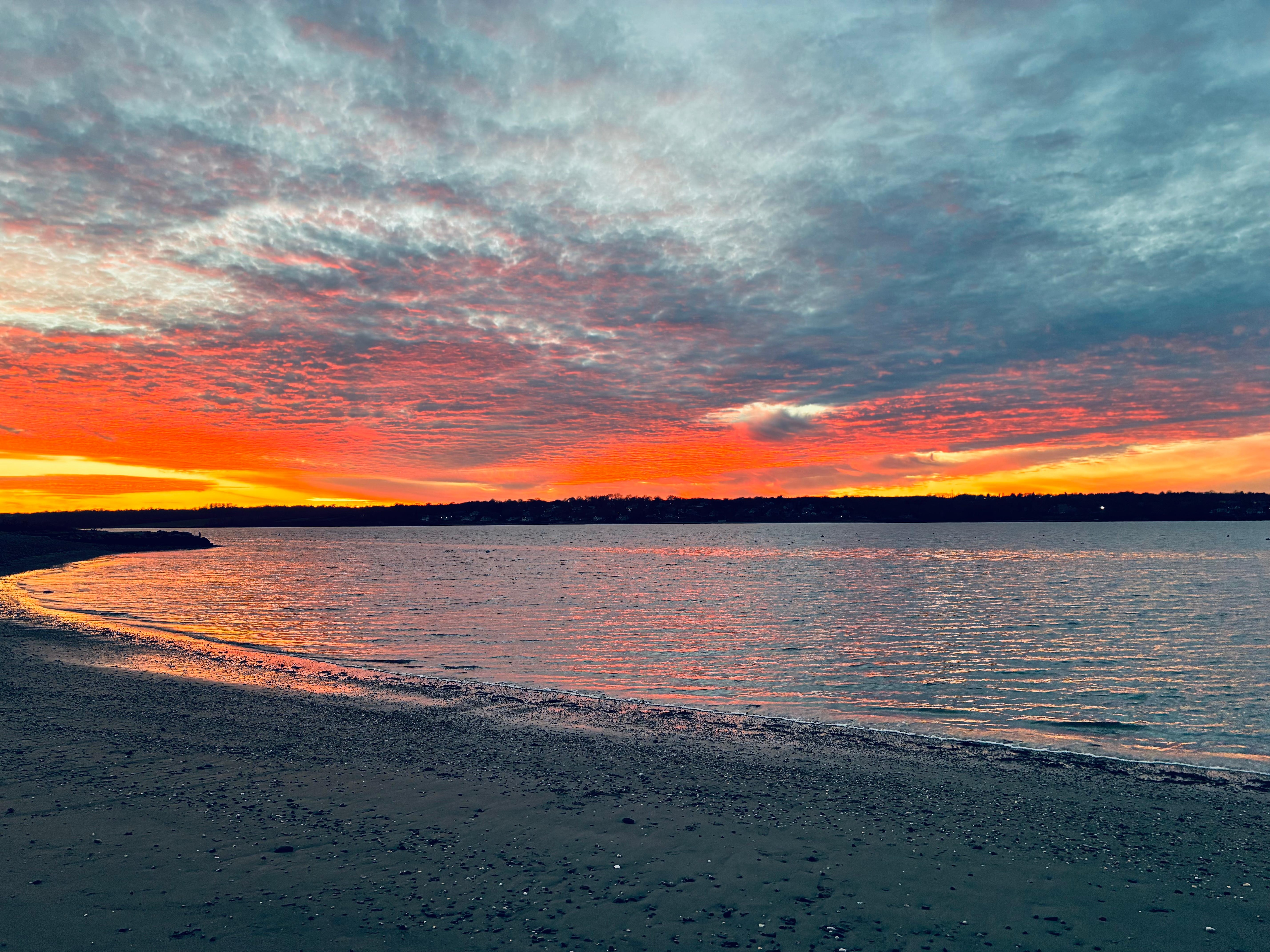 Sunset from nearby Fogland Beach. 