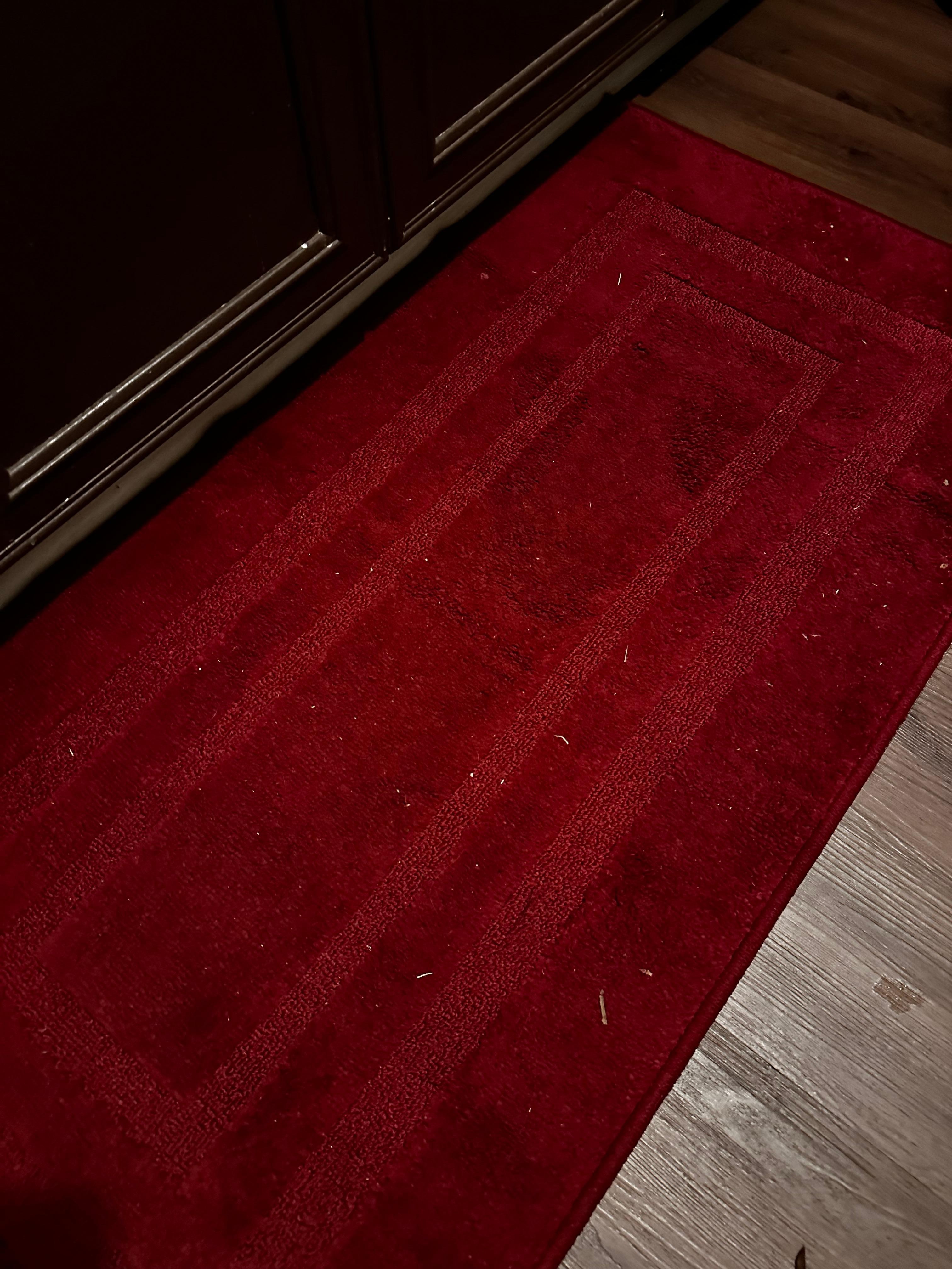 Rug not even vacuumed