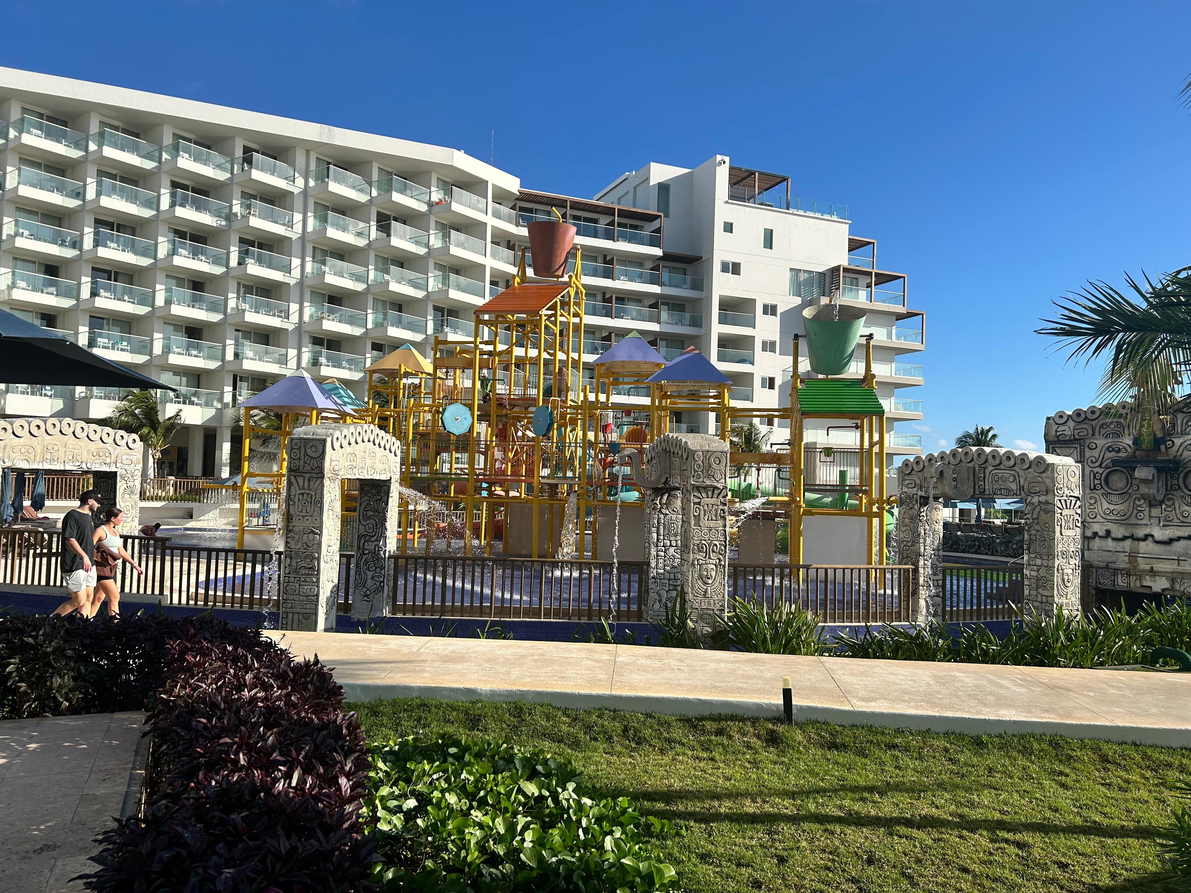 The splash pad - so fun! Slides are only for kids aged 4+ and no riding with parents. 